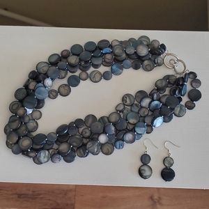 Black Flat Pearl Necklace
